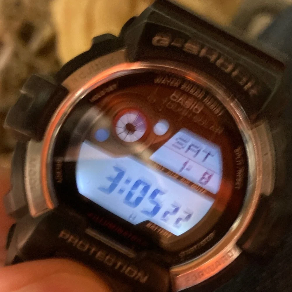 Casio Gshock GR-8900, tough solar, black watch, light works, new solar cell